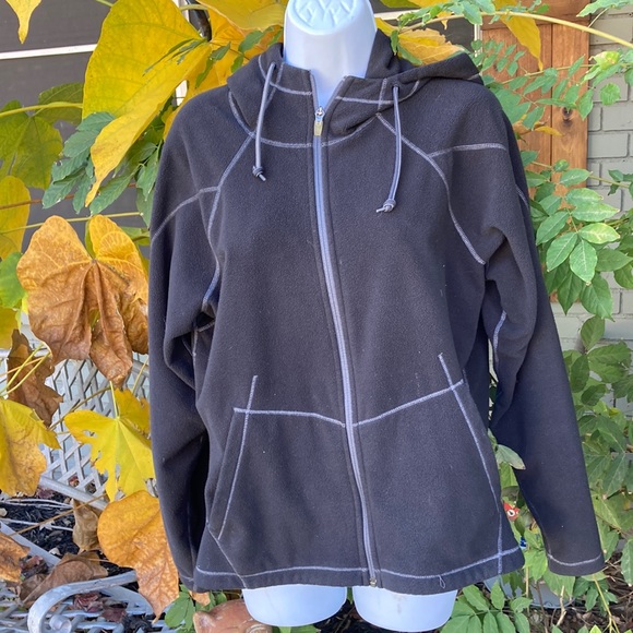 REI Jackets & Blazers - REI FLEECE ZIP, HOODED JACKET. Vented underarms, front side pockets. Size large